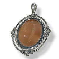 Pendant Mandile 1922 Woman Cammei  in Silver Conchiglia 2CPPCI25583 - 2CPPCI25583